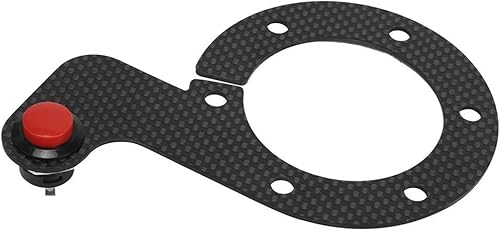 Miniatura 8 de Volante de liberación rápida, botón de bocina del volante, kits de botones externos de bocina de fibra de carbono para MOMOOMPNardi6 pernos (botón