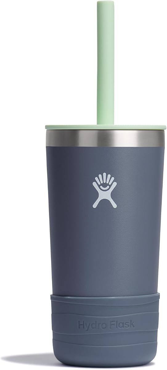 Hydro Flask Kids 12 Oz Tumbler with Lid and Straw for School - Insulated Stainless Steel in Koala Gray