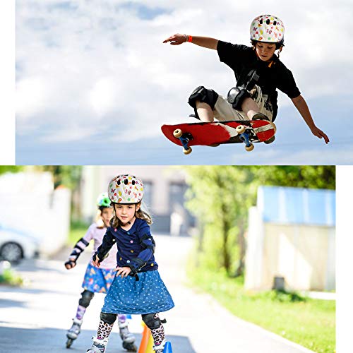 Rayhome Sports Protective Gear Skating Knee Elbow Support Pads Set Outdoors Safety Protection for Scooter, Skateboard, Bicycle, Rollerblades (Pink)