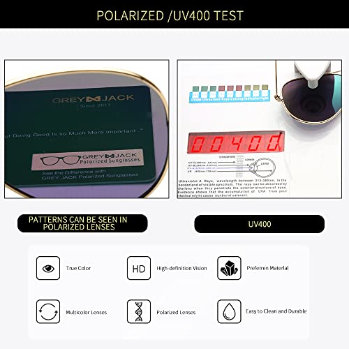 Image of grey jack Polarized Aviator Sunglasses lightweight Stylish Glasses for Men Women UV Protection S110102