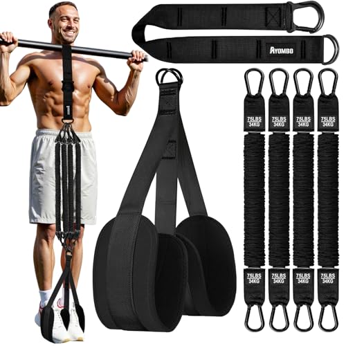 Ayombo Pull Up Assistance Bands Adjustable Resistance Band for Pull Up Bar Heavy Duty PullUp Assist Workout Equipment with 4 Assistance Bands Home Gym Strength Training Exercise Best Partner