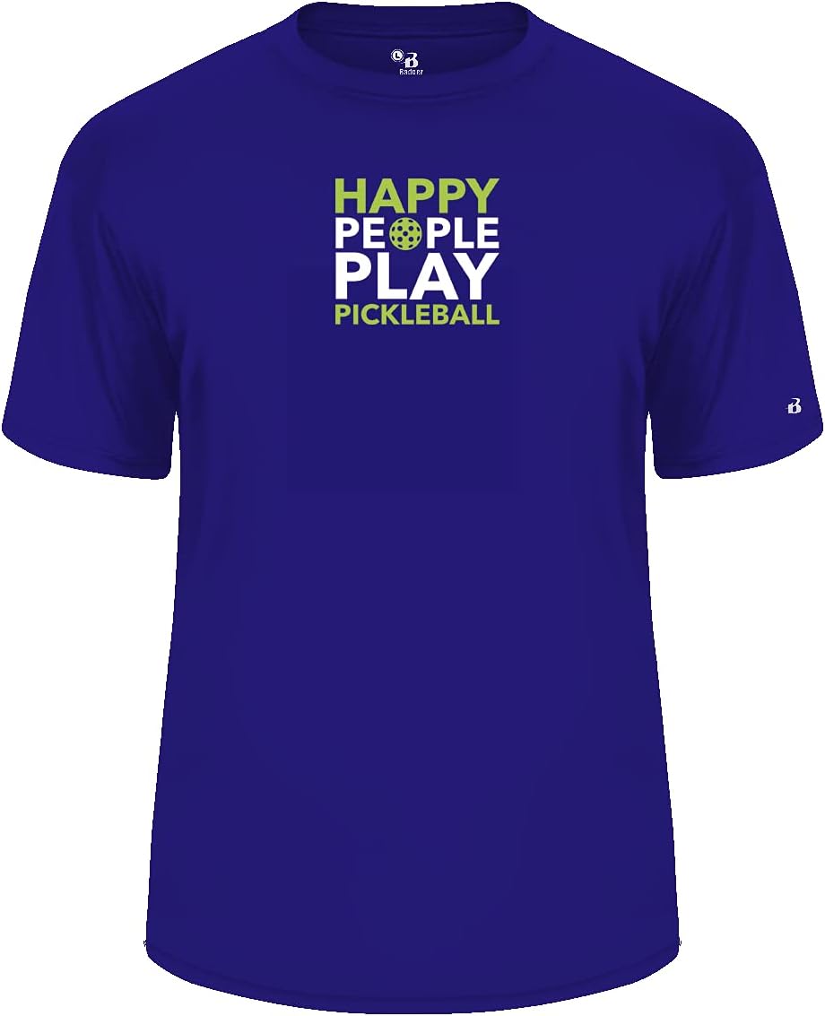 Happy People Play Pickleball Mens T-Shirt - Polyester