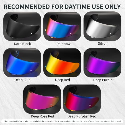 Image of PSLER Shatterproof Motorcycle Helmet Visor for i90 HJ-33,Blue Purplish Red | Impact-Resistant ,UV400 Protection, Motorcycle Tinted Face Shield for i90 HJ-33,Visor Replacement