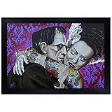 Undying Love by Mike Bell Frankenstein Monster Tattoo Framed Wall Art Print