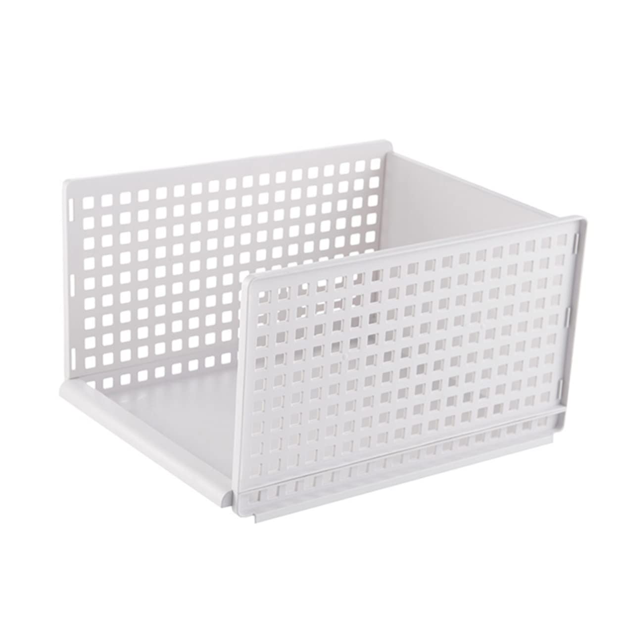 Zerodeko Stackable Plastic Clothes Storage Basket Capacity Organizer for Jeans T Shirts Pants Multi Purpose Holder for Home Closet Bedroom and Travel