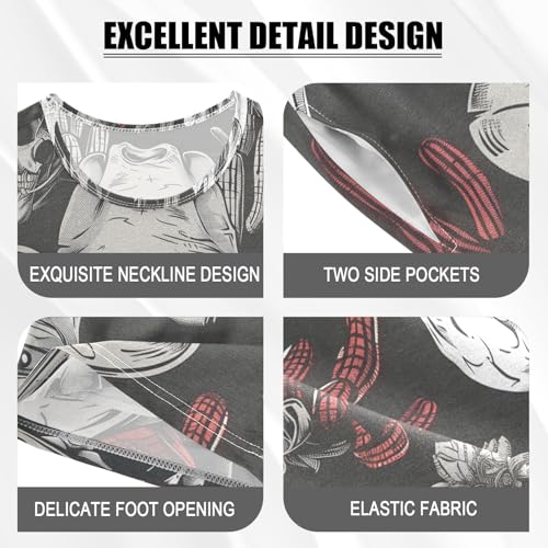 ALAZA Cactus Sugar Skull Pajamas Short Sleeve 2 Piece Sleepwear Top and Bottom Pajama Set Unisex4