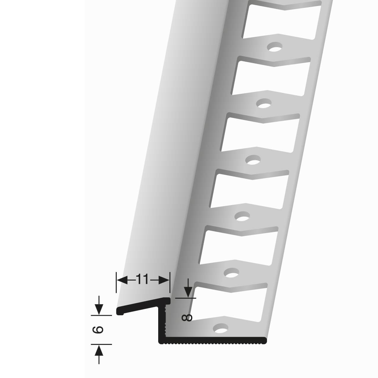 Rampenprofil Anpassungsprofil 8 x 11 x 2500 mm Einfasshöhe 6-8 mm Ausgleichsprofil Aluminium Höhenausgleichsprofil Geschlossen Gestanzt Metallprofil Bronze Küberit