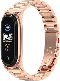 سوار معدني بشريط لسوار شاومي مي باند 3 - 4 بديل ام بلس أسود للجنسين عدد 1