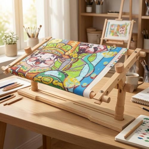 Support broderie table mains libres bois point de croix loisir