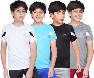 MIST N FOGG Boys Polyester Sports T Shirt (Pack of 4)