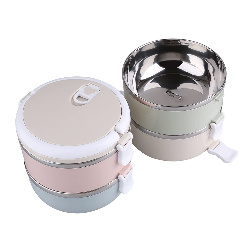 Gamelle de voyage portable en acier inoxydable à 4 niveaux pour animaux de compagnie