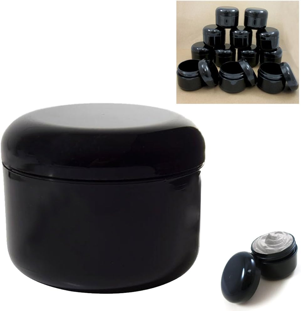 12 Pk Plastic Cosmetic Jars 1.7oz Sample Double Wall Container Pot Cream Lotion