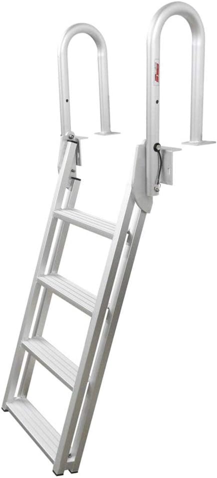Extreme Max 4-Step Aluminum Slanted Flip-Up Dock Ladder