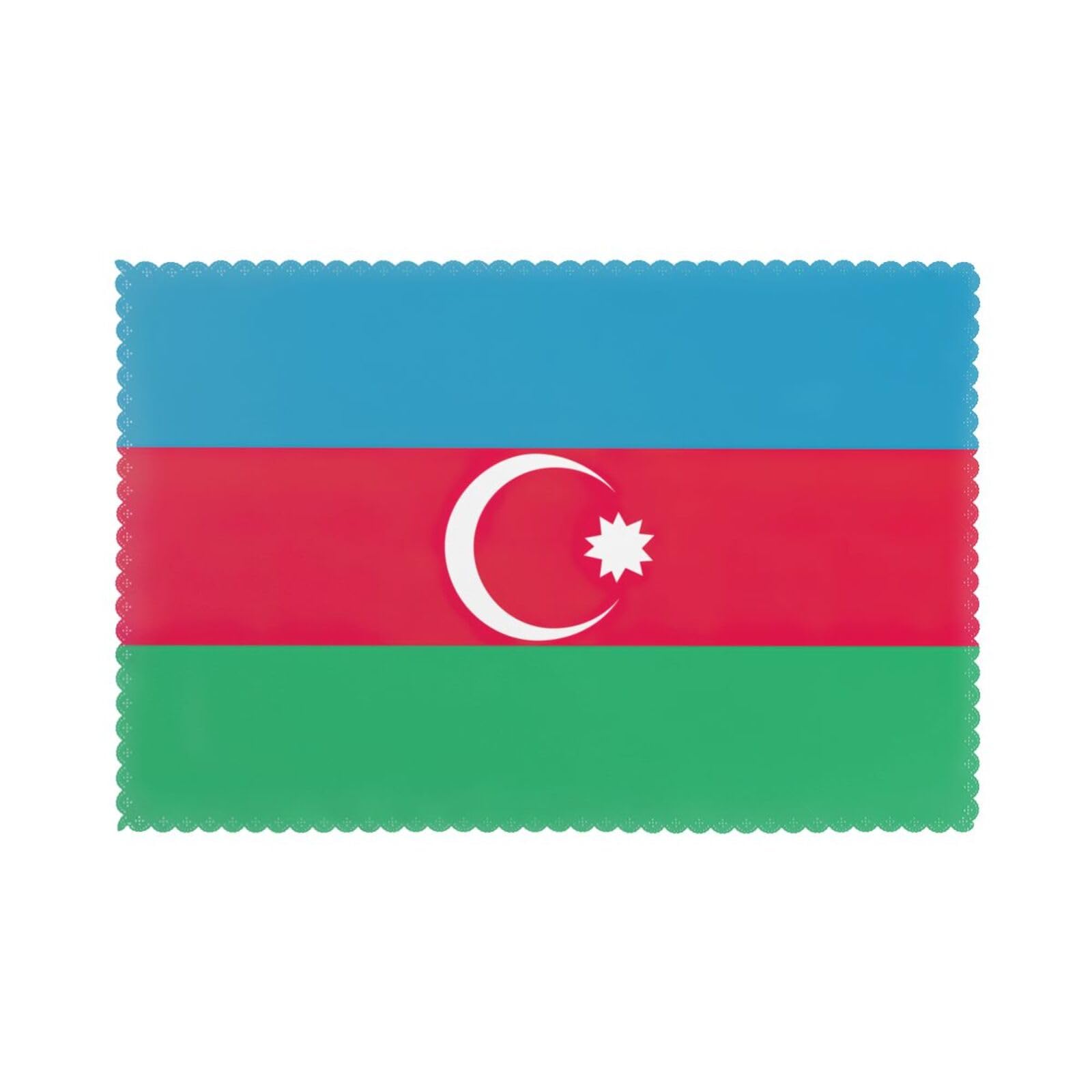 Flag of Azerbaijan Print Placemats for Dining Table Set of 6 12x18 Inch Table Mats for Party Kitchen Dining.
