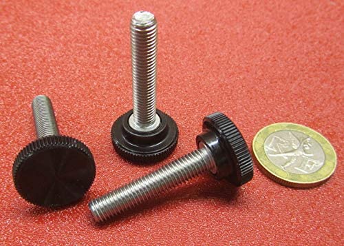 18-8 SS Plastic Head Knurled Thumb Screws FT 1/4-28 x 1.25" Length 10 Pcs