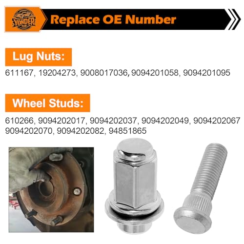 Image of 4PCS M12x1.5 Wheel Studs Lug Nuts Set for Toyota, for Lexus, for Scion, for Pontiac Vibe, 1982-2022 Replaces OE: 611167 + 610266