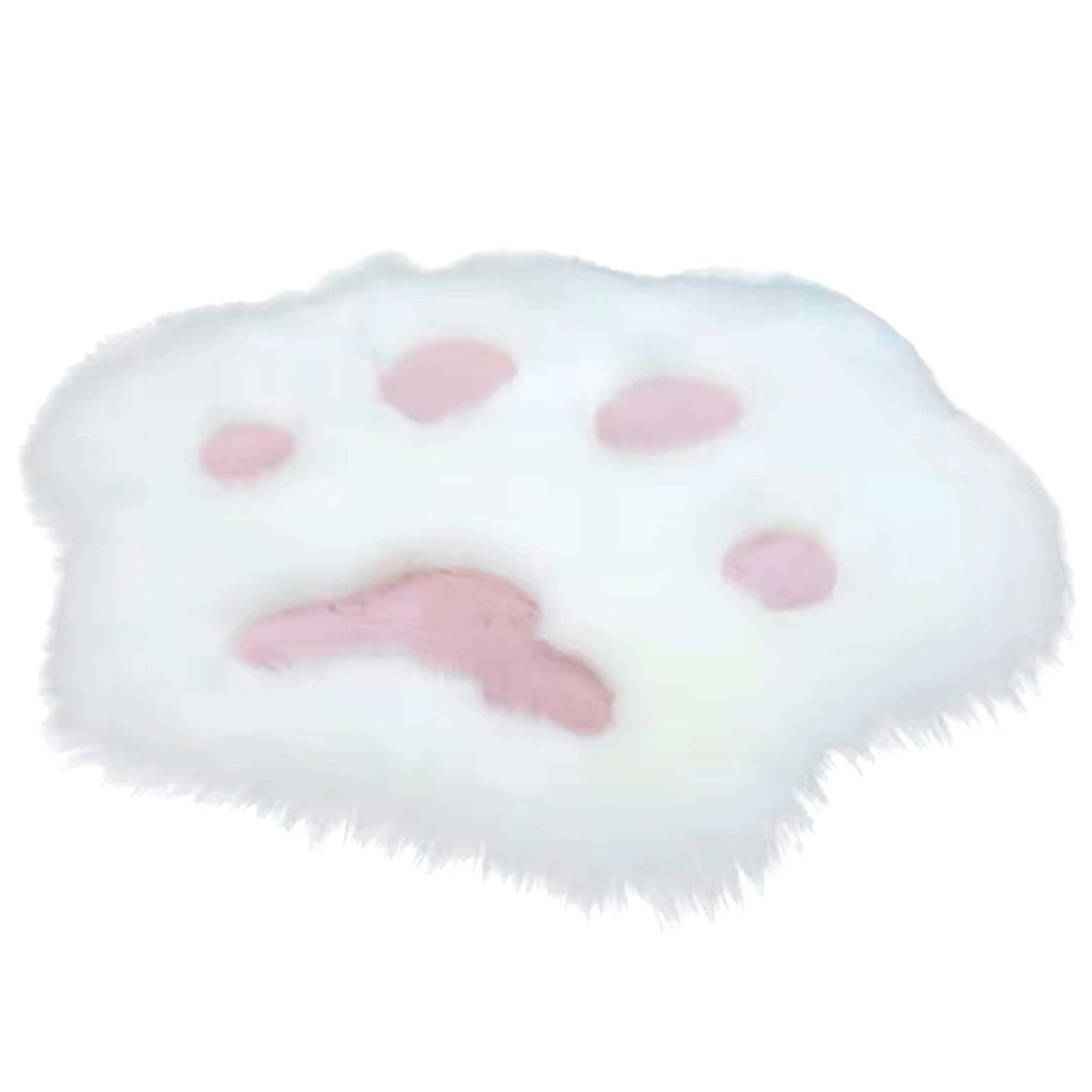 Jorzer Tappeto a pelo lungo bianco con zampa di gatto, 61 x 61 cm, antiscivolo, delicato sulla pelle, traspirante, in poliestere, decorazione per camera da letto, soggiorno