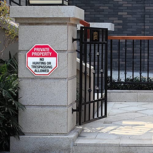 Kotto Posted Signs No Trespassing No Hunting Signs, Posted Signs No Hunting Or Trespassing Signs, Heavy Duty, Weather Resistant, 6 Pack 12" Rustproof Aluminum Posted Signs #TOP7