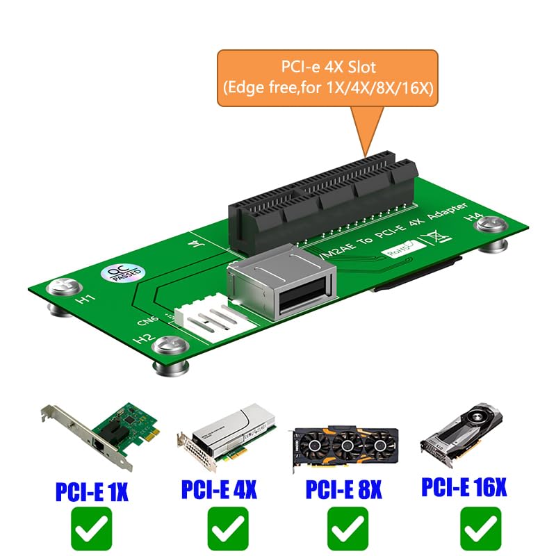 Mini PCI-E to PCI-E Express X4 Slot +USB Riser Card, with High Speed FPC FFC Cable/Magnetic Pad, for PCI-E 1X 4X 8X 16X (Vertical Installation)