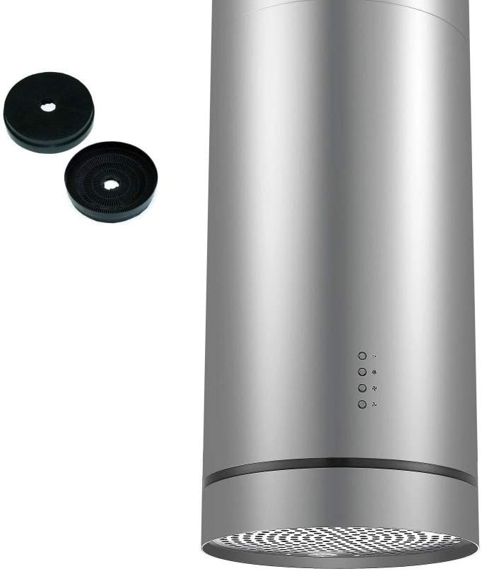 Cookology CYL350SS 35cm Cylinder Island Cooker Hood -Stainless steel 750m3/hr Extractor Fan with Recirculation Filters