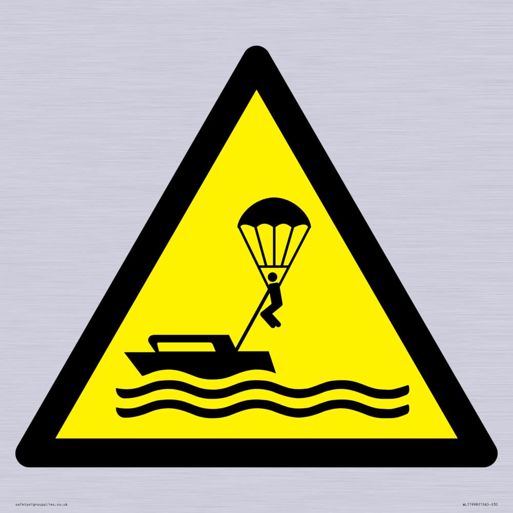 W063 Warning: Parasailing Sign - 300x300mm - S30