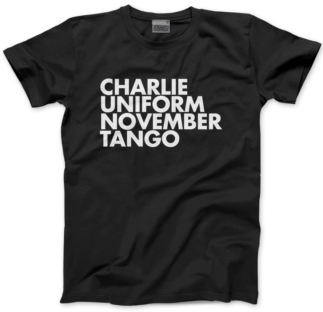 Charlie Uniform November Tango Unisex Mens T-Shirt Funny Rude Swearing Swear NSFW Tee - XL Black