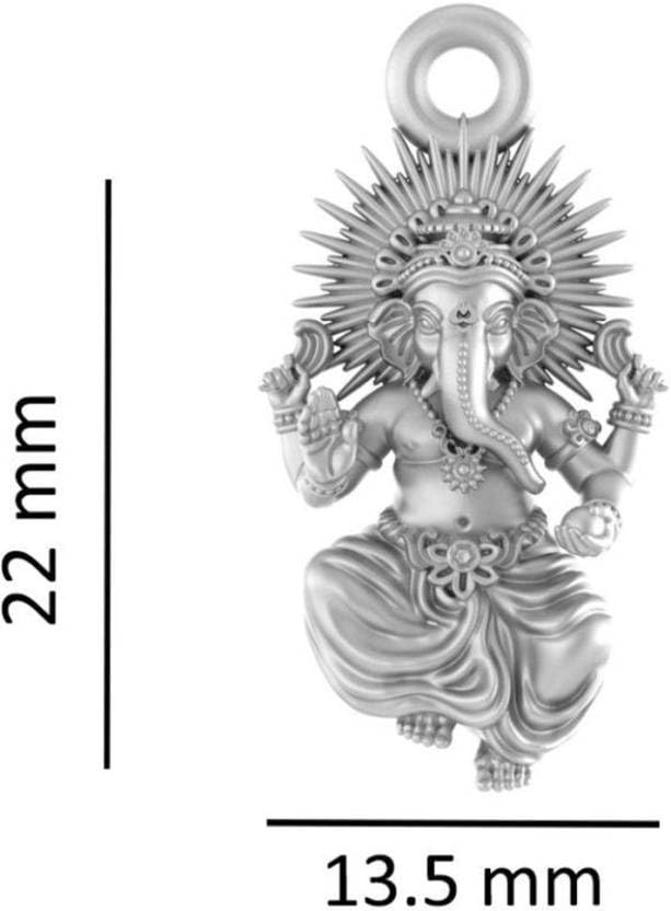 Colgante de Ganesh en plata esterlina 925 tallado premium Lord Ganapathy 3
