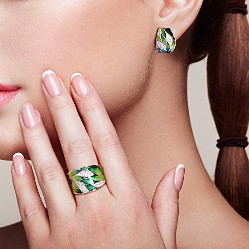 Santuzza 925 Sterling Silver Enamel Pattern Dangle Earrings4