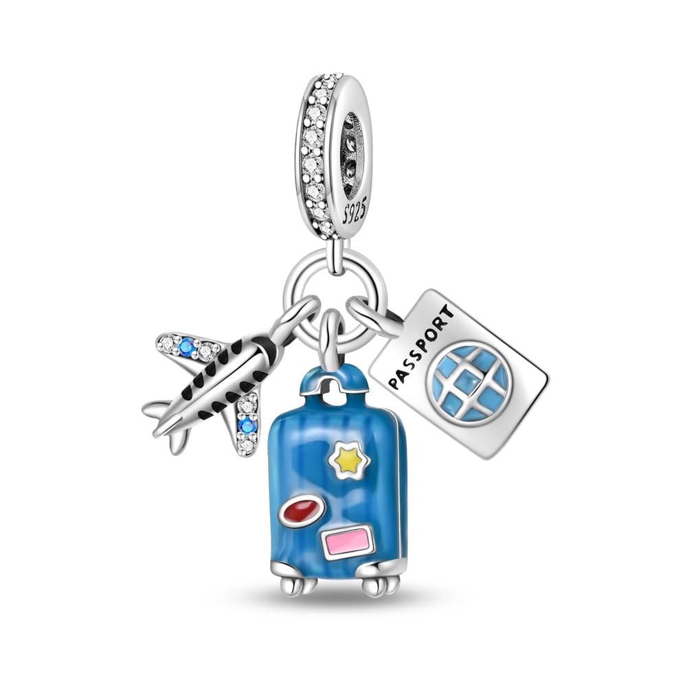 Pandach Damen Charm Anhänger für Armband 925 Sterling Silber Charms Beads passend für Armband und Halskette, Kompatibel mit Europäischen Armbänder für Frauen Mädchen C1