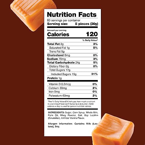 Caramel Cubes Candy - 4 Pound Bulk Pack (About 300 Count) - Classic Chewy Squares
