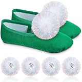 Dingion 4 Pcs Halloween White Jumbo Glitter Tinsel Pom Poms Sparkle Balls Fluffy Shoe Clips Removable Faux Fur Pom Poms Shoe Clips Wedding Decoration for Women Girls Costume(2 Inches)