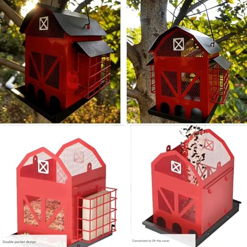 Mangeoire à oiseaux pour préserver la faune avec 6 ouvertures en fer