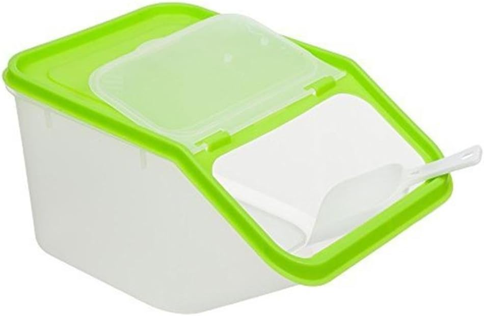 STL-206-DRYFOOD-KEEPER-G Dry Food Keeper with Scoop, 20 x 15 x 15 cm, Green