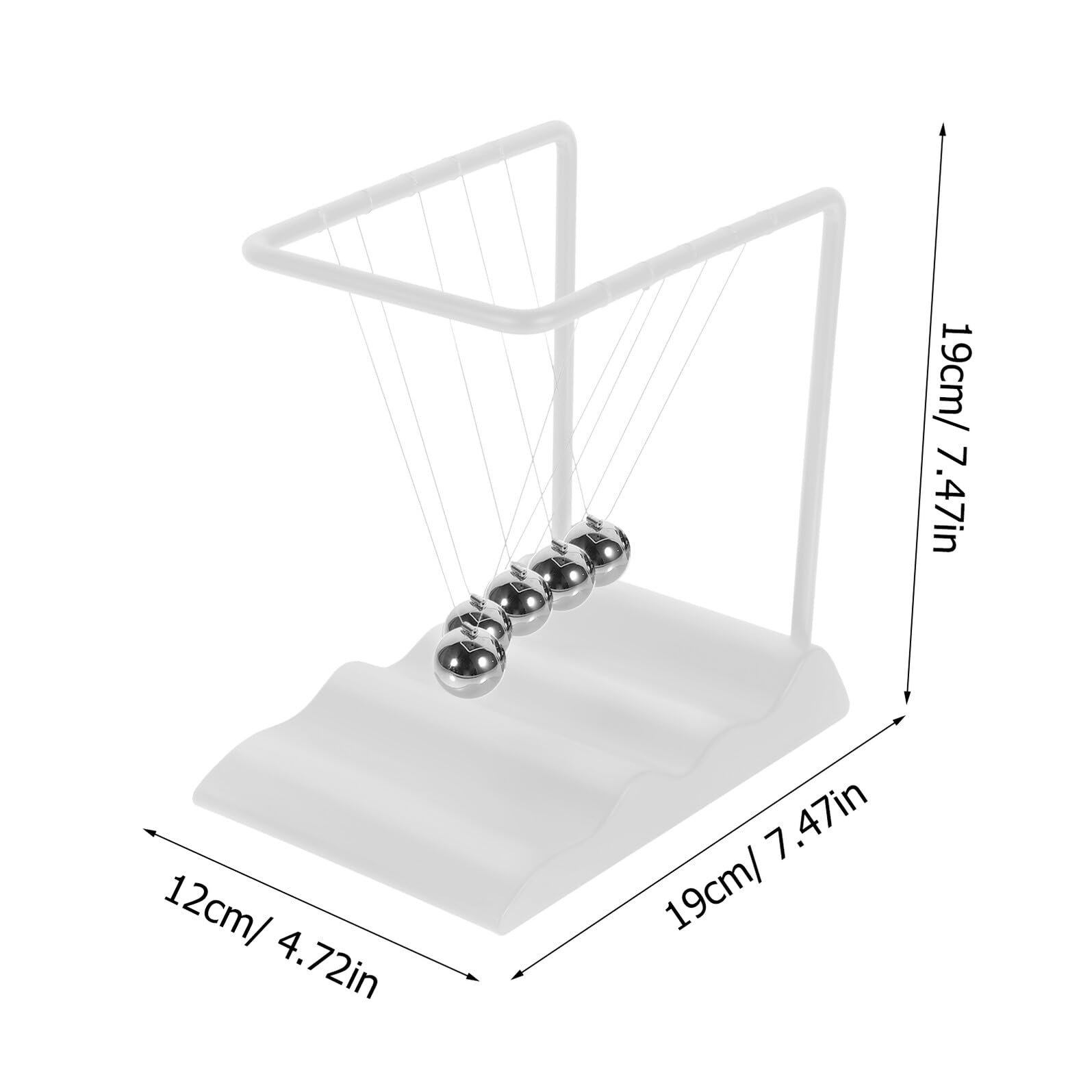 Ornement de Boules de Pendule Newton Blanches en Fer et PP