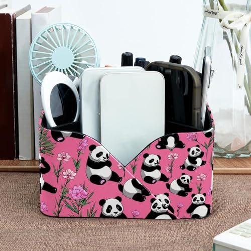 Porte-stylo panda à double compartiment cadeau rose