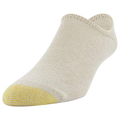 Gold Toe Men's Oxford Invisible Socks, 3 Pairs, Khaki/White/Light Grey, Shoe Size: 8-112