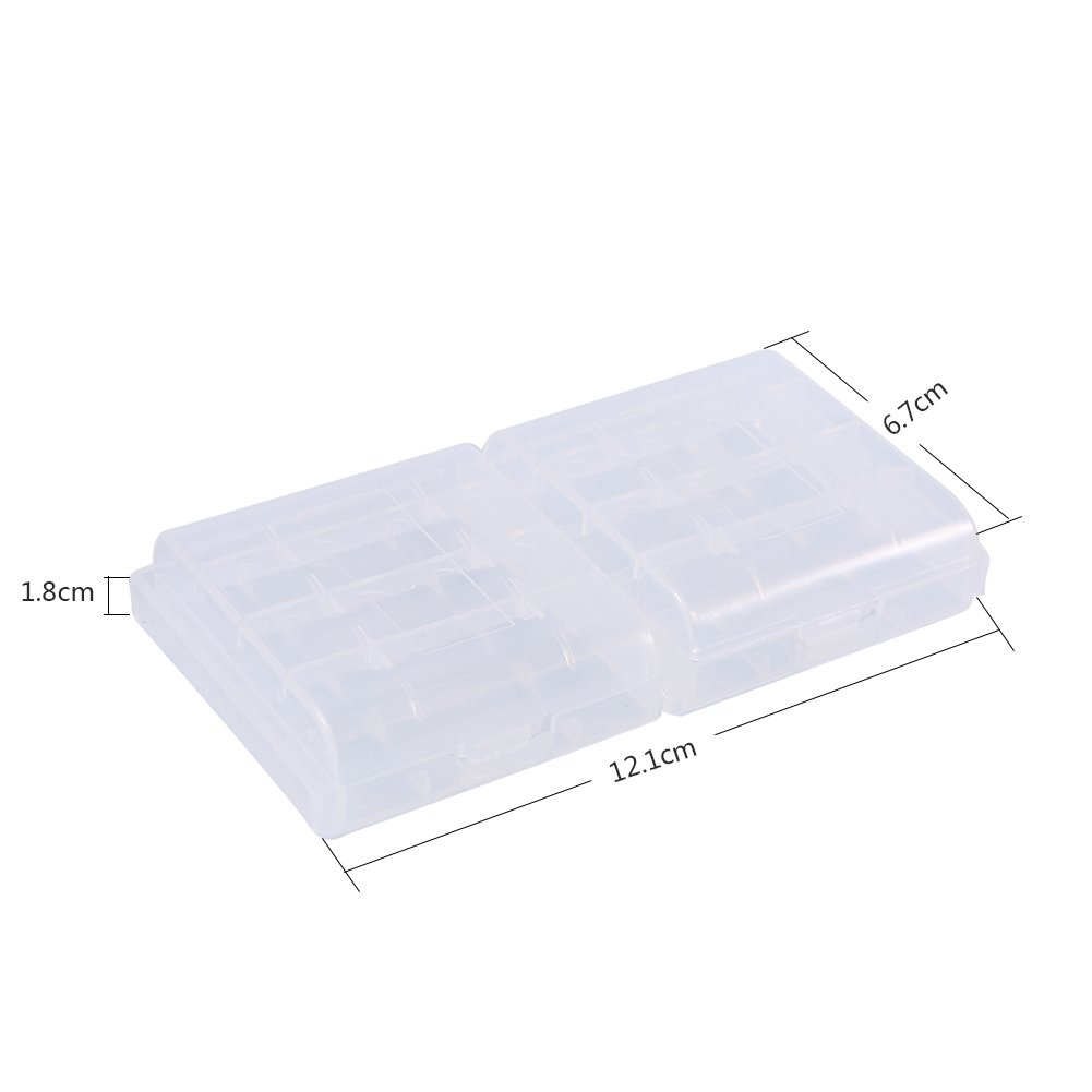 Pudełko do Przechowywania Baterii AA AAA, 10 Szt. Pojemnik do Przechowywania Baterii Pojemnik na Baterie Organizer Box Mieści 4 Szt. Baterii AA lub 5 Szt. AAA Spód Wytrzymały Plastik Przezroczysty