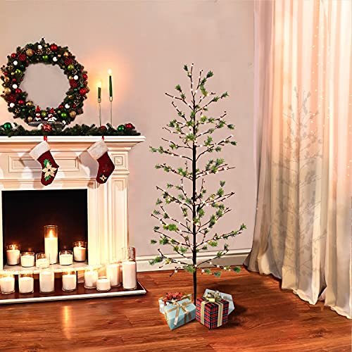 Puleointernational6footprelitglitterartificialgarlandchristmastreegreen  Urban Country Home Decor Puleo international 6 foot pre lit glitter artificial garland christmas tree green  urban country home decor