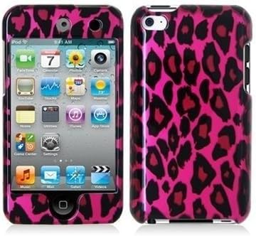 Hot Pink Leopard Hard Snap-on Crystal Skin Case Cover Accessory for Ipod Touch 4th Generation 4g 4 8gb 32gb 64gb