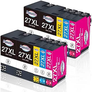 Paeolos Replacement for Epson 27XL Ink Cartridges Multipack,Epson 27 for Epson Workforce WF-3620DWF WF-3640DTWF WF-7110DTW WF-7210DTW WF-7610DWF WF-7620DTWF WF-7710DWF WF-7715DWF WF-7720DTWF,10-Pack