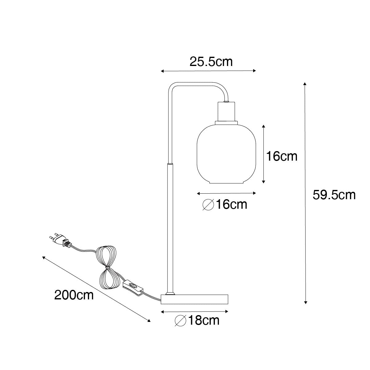 Qazqa Diseño Lámpara de mesa de diseño negra con latón y cristal ámbar - Zuzanna/Acero Alargada Adecuado para LED Max. 1 x 40 Watt