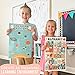 Hadley Designs 16 Educational Posters for Toddlers 1-3, Laminated Toddler Learning Posters for Preschool & Kindergarten, ABC Chart, Numbers, Colors, Shapes, Days of The Week, Retro Classroom Decor