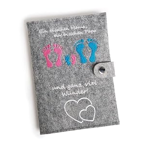 Homery Mutterpasshülle Filz, Hülle Mutterpass Deutschland, Mutterpass Schutzhülle mit U-Heft Hülle und Impfpass Organizer, Mutterkindpasshülle mit Fach für Ultraschallbilder (Deutscher Mutterpass)