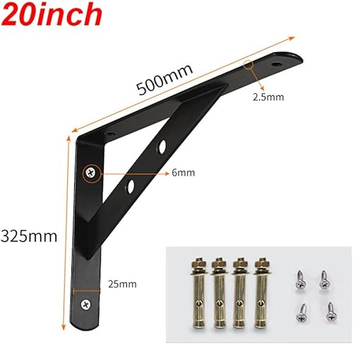Miniatura 2 de Qidvol 2 Soporte para Estanterias de Pared Blanco Negro Escuadra Metálica para Baldas 150 200 250 300 350 Soporte de Estante Triangular de Bricolaje