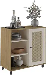 Buffet com porta de abrir CHARLOTTE cor Carvalho/Off White - Artely