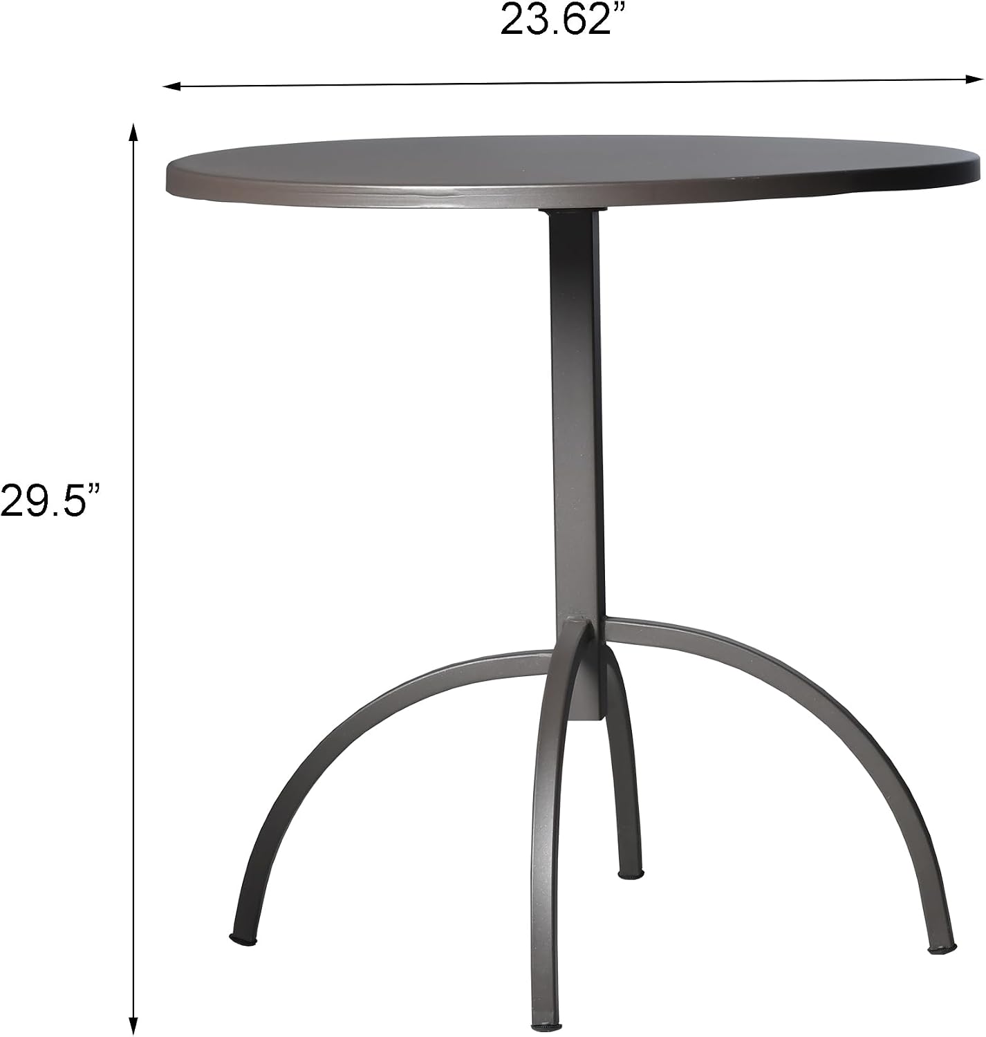 Modern Patio Table Metal Bar Table 29.5inch Height Snack Desk in Backyard Balcony Lawn