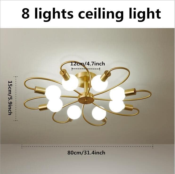 Image of Nordic Pendant Lights Lamps Modern Ceiling Light Hanging Lamp Home Decor Chandelier.(Bulb Not Included) (8 Light Golden)