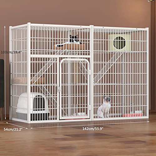 Cage pour animaux de compagnie modulable avec échelles et portes - 5
