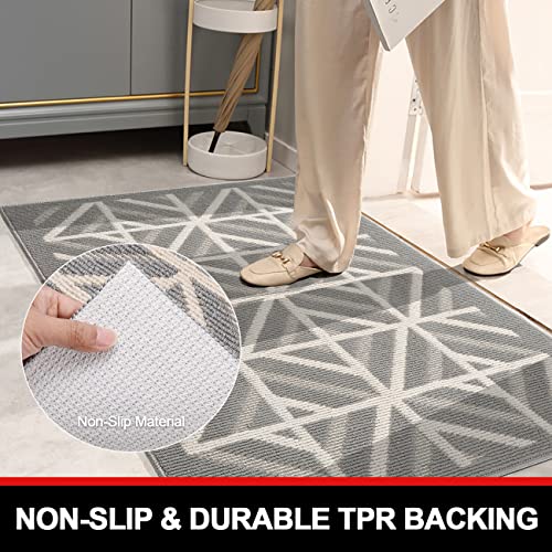 Arock Indoor Door Mat, 20X32, Washable Front Doormat, Non-Slip Absorbent Resist Dirt Entrance Mat, Low-Profile Inside Floor Mat, Muddy Paws Dog Door Mat For Entryway, Gray #TOP4