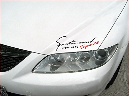 KUNFINE 1 stksSports Mind Power Decal Koplamp Sticker geproduceerd door Sport (Zwart/Rood)